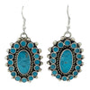 Vincent Shirley, Earring, Clusters, Kingman Turquoise, Navajo Handmade, 2 1/4"