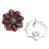 Glenn Livingston, Earring, Red Spiny Oyster Cluster, Navajo Handmade, 1 3/8”