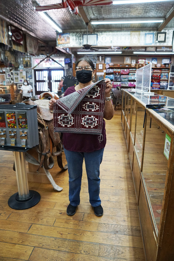 Rosebelle Nez, Navajo Handwoven Rug, Two-Sided, Wool, 18 1/2