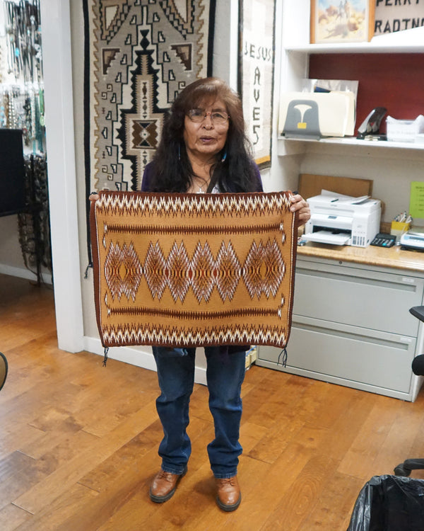 Velma Wauneka, Eye Dazzler, Navajo Handwoven Rug, 26” x 19”