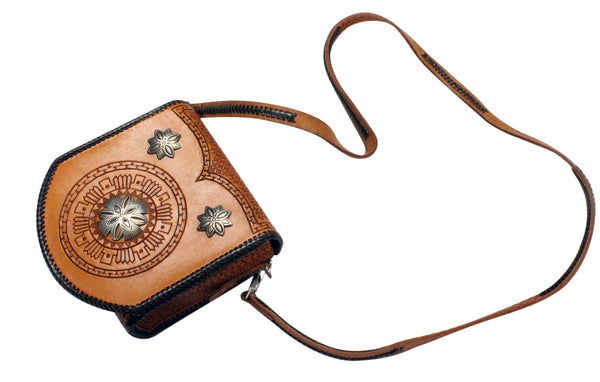 Jennifer Curtis, Leather Purse, Silver Buttons, Navajo Made, Circa 2000s