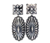 Rita Lee, Earrings, Dangles, Cocho, Two Pieces, Silver, Navajo Handmade, 3.75