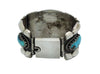 Navajo Handmade Bracelet, Circa 1980s, Bisbee Turquoise, Sterling Silver, 6"