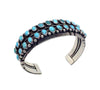 Navajo Handmade Bracelet, Circa 1970s, Persian Turquoise, Classic Row, 6 7/8"