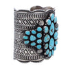 Andy Cadman, Bracelet, Huge, Blue Ridge Turquoise, Silver, Navajo Handmade, 8.25