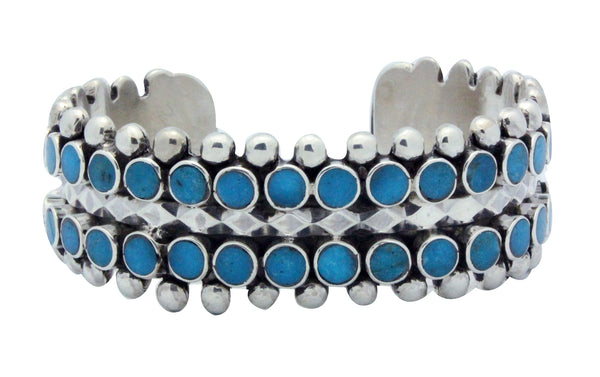 Vincent Shirley, Bracelet, Two Row, Sleeping Beauty Turquoise, Navajo, 6 7/16