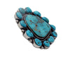 Hank Vandever, Ring, Cluster, Morenci Turquoise, Silver, Navajo Handmade, 7