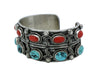 Bo Reeves, Bracelet, Turquoise, Mediterranean Coral, Stamping, Navajo Made, 7