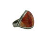 Lester James, Ring, Inlay, Wide, Orange Spiny Oyster Shell, Navajo Handmade, 9.5