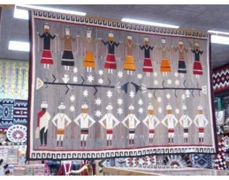 Circa 1930s Navajo Yei Rug, Large, Natural Dyes, Collectible, 10' 10