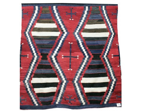 Chief Blanket, 3rd Phase Transitional Rug, Navajo Rug, Navajo, Circa 1890s, 64 1/2