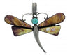 Calvin Martinez, Pendant, Carico Lake Turquoise, Spiny, Dragonfly, Navajo, 3.75