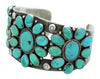 Navajo Bracelet, Handmade, Nevada Turquoise, Ingot Silver, Circa 1950s, 7.25 in