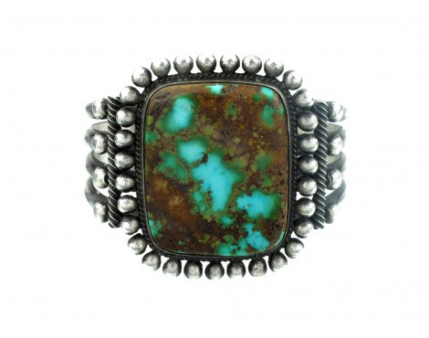 Edison Sandy Smith, Silver and Turquoise Cuff 6 3/4