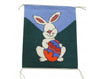 Joann Begay, Pictorial Easter Bunny Rug, Navajo Handwoven, 14in x 17in
