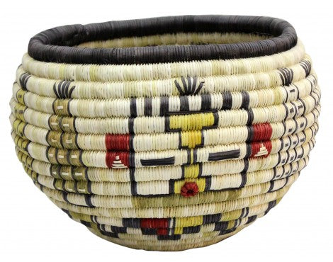 Tressa Kagenveama, Hopi Coil Basket, Corn Maidens, 8 1/2' x 6