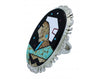 Calvin Desson, Ring, Navajo Grandma, Inlay, Sterling Silver, Navajo Handmade, 8