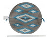 Rose Gorman, Circular Eye Dazzler Rug, Turquoise Blue, Navajo Handwoven, 22 in