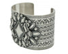 Derrick Gordon, Bracelet, Wide, Applique, Sterling Silver, Navajo Handmade, 7 in